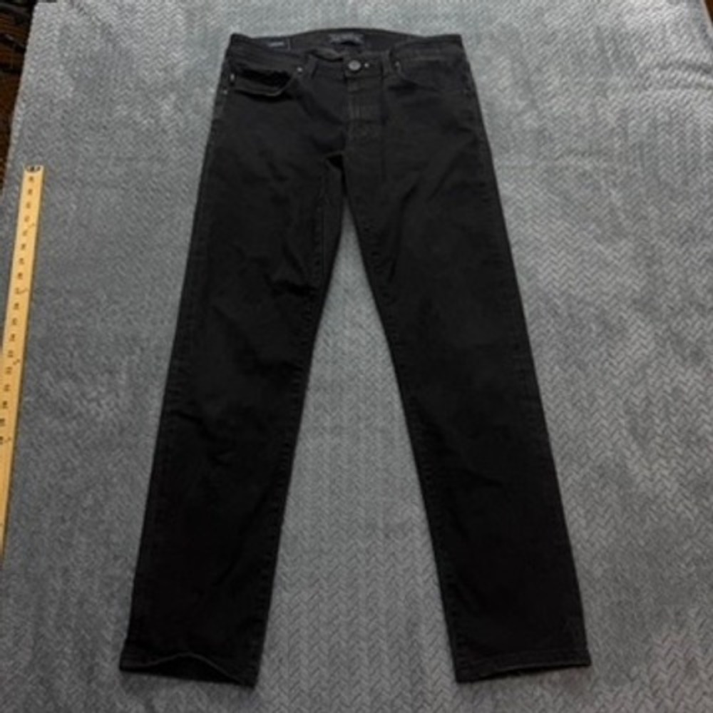 Tramarossa Michelangelo Slim Jeans Mens 33x30 Black Superstretch Solid Fit Italy